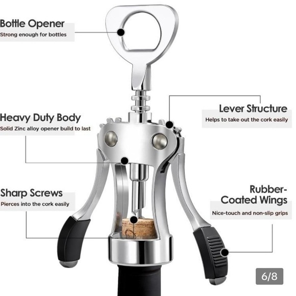 IPOW Wine Opener, Wing Corkscrew - Picture 3 of 3